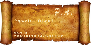 Popovics Albert névjegykártya